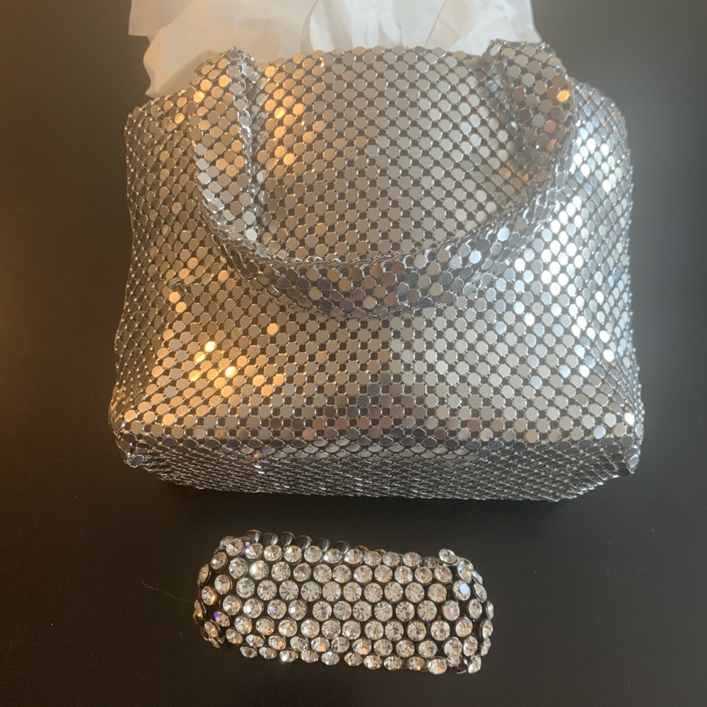 Silvertone chain-link bag